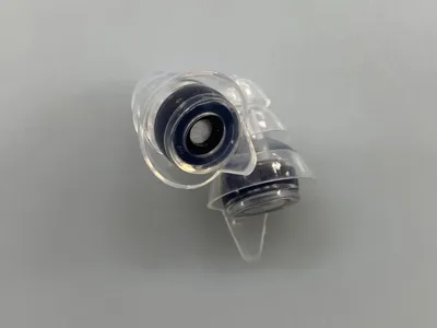 Clear Nomad earplugs with black filter