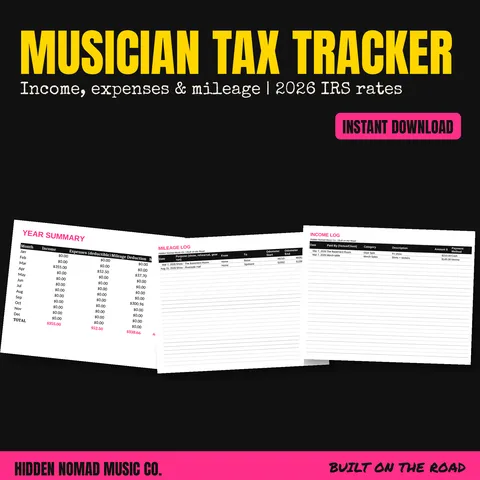 Musician Tax Tracker product preview